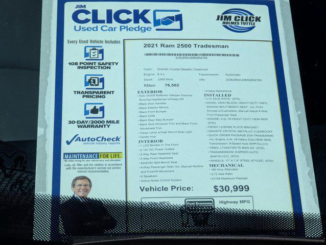 used 2021 Ram 2500 car, priced at $30,999