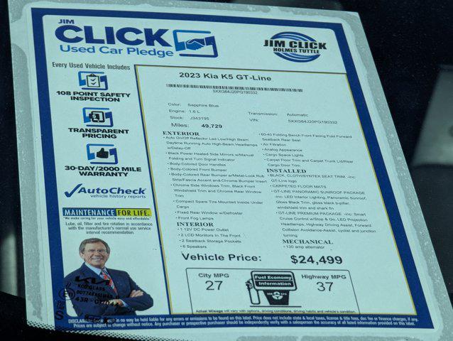 used 2023 Kia K5 car, priced at $23,499