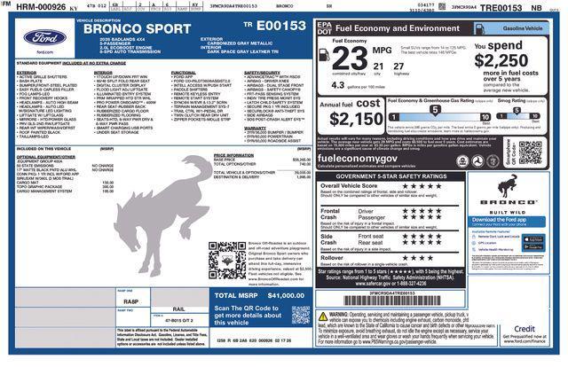 new 2026 Ford Bronco Sport car, priced at $39,065