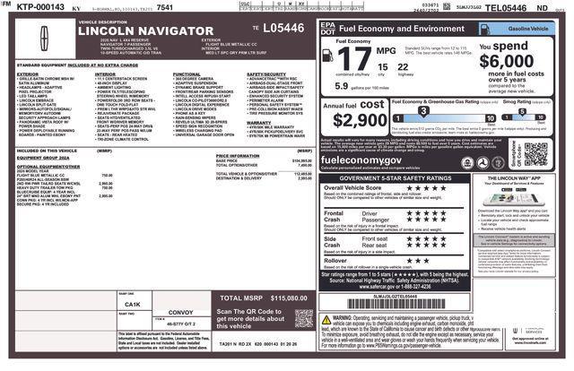 new 2026 Lincoln Navigator car, priced at $115,080