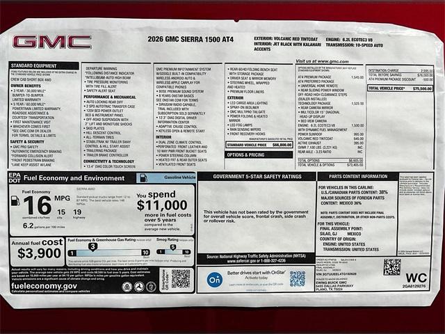 new 2026 GMC Sierra 1500 car, priced at $64,747