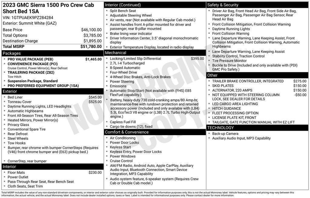 used 2023 GMC Sierra 1500 car, priced at $35,000