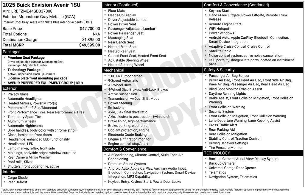 new 2025 Buick Envision car, priced at $41,650