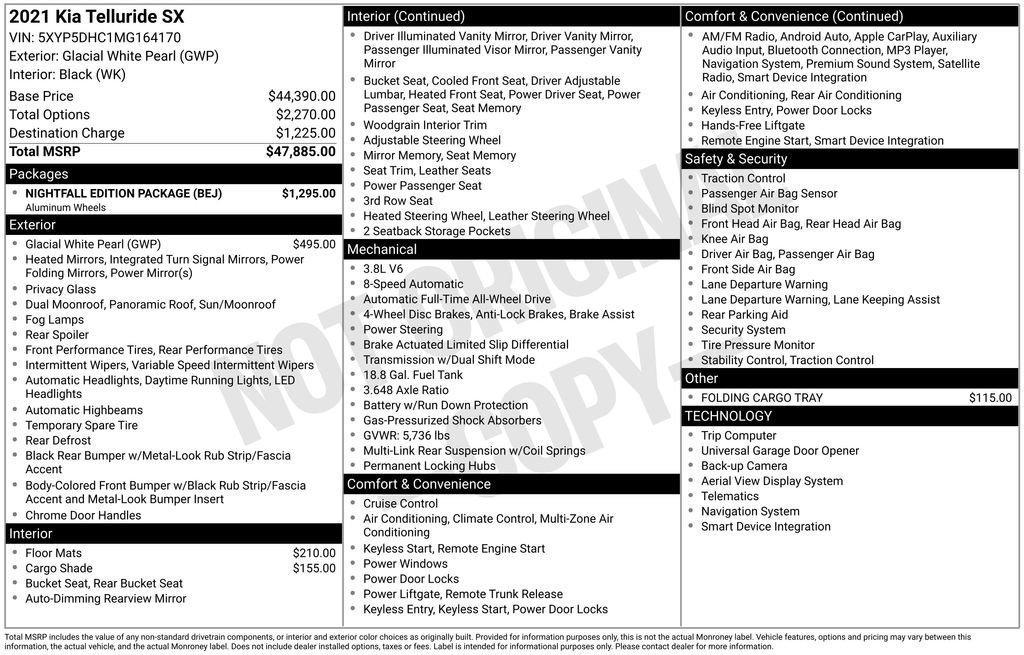 used 2021 Kia Telluride car, priced at $29,695