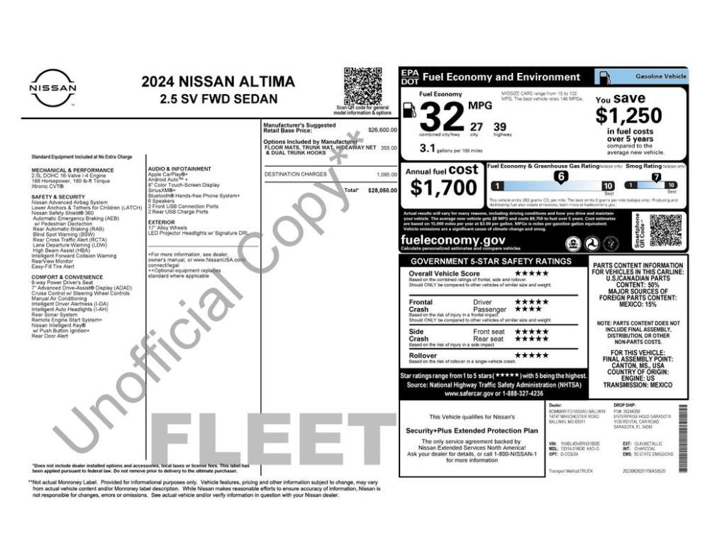 used 2024 Nissan Altima car, priced at $17,916