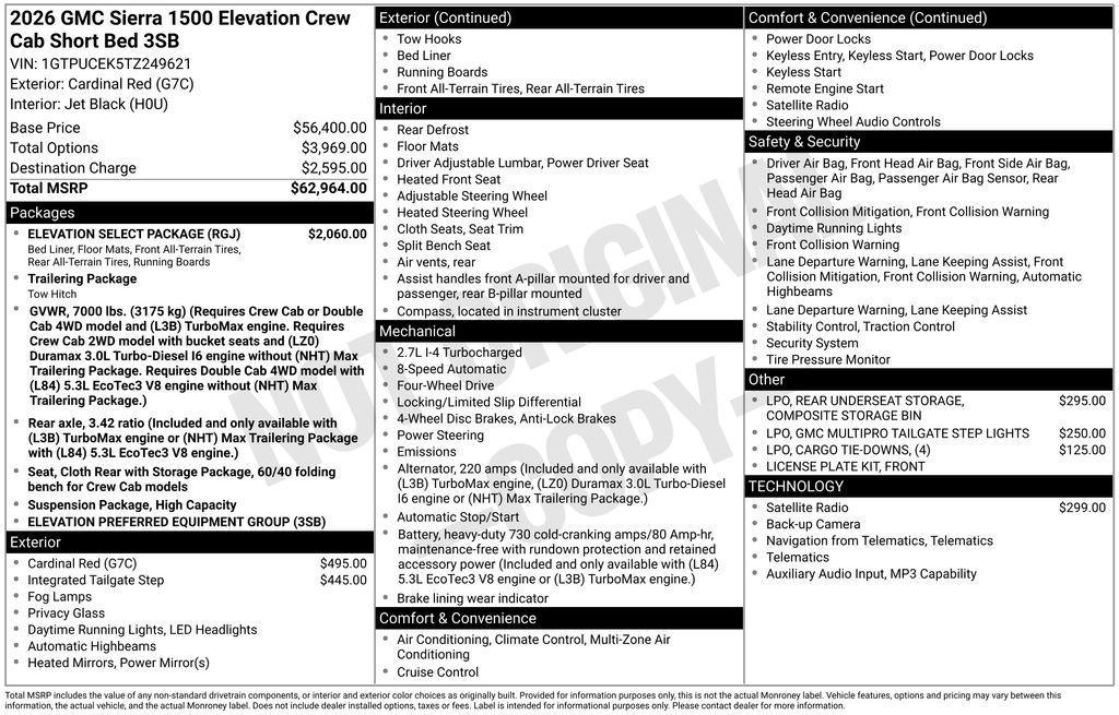 new 2026 GMC Sierra 1500 car, priced at $52,028