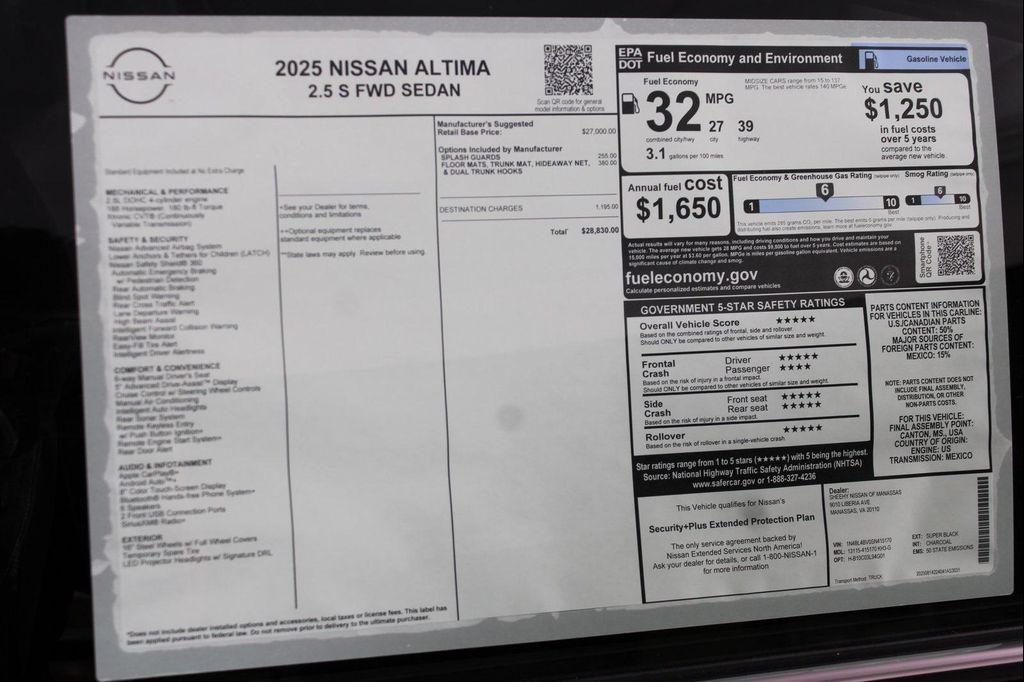 new 2025 Nissan Altima car, priced at $24,362