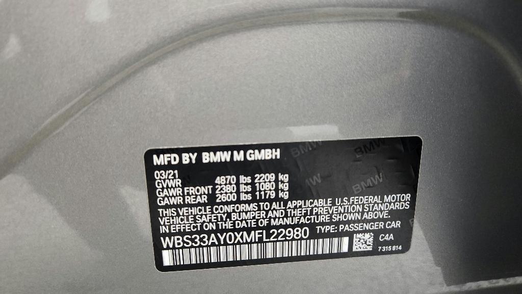 used 2021 BMW M3 car, priced at $69,900
