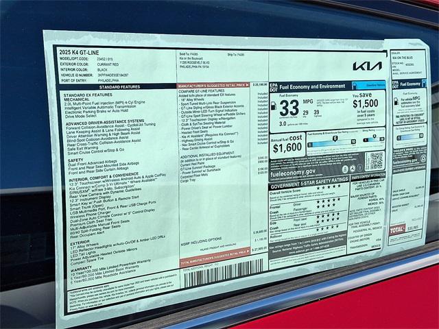 new 2025 Kia K4 car, priced at $27,995