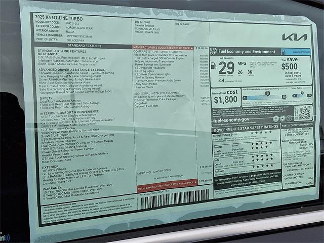 new 2025 Kia K4 car, priced at $29,880