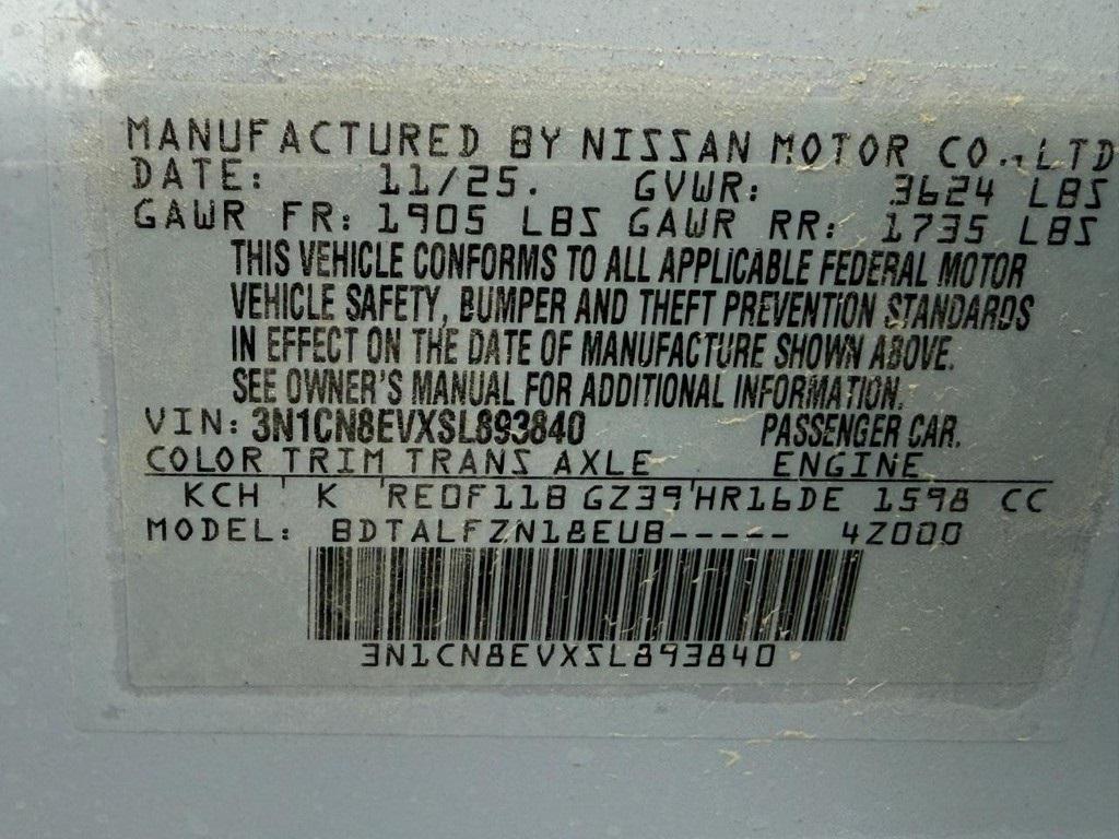 new 2025 Nissan Versa car, priced at $20,050