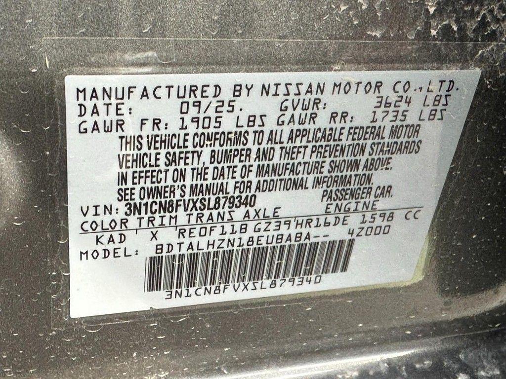 new 2025 Nissan Versa car, priced at $20,390