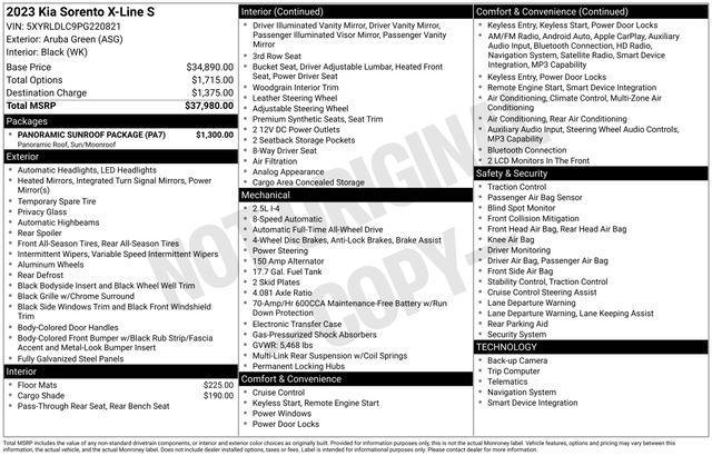 used 2023 Kia Sorento car, priced at $31,772