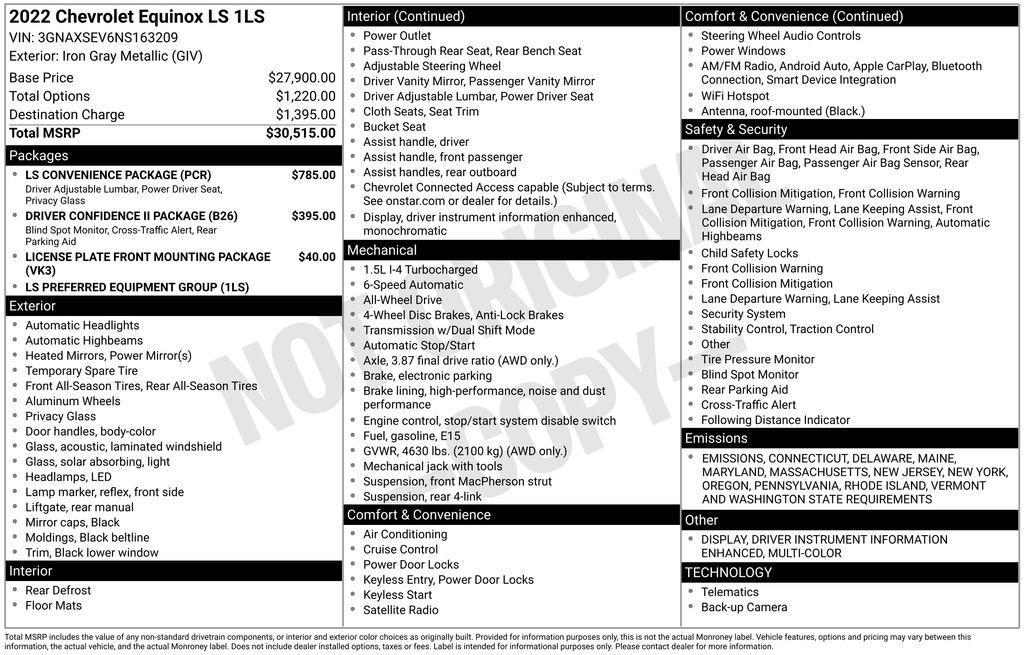 used 2022 Chevrolet Equinox car, priced at $21,995