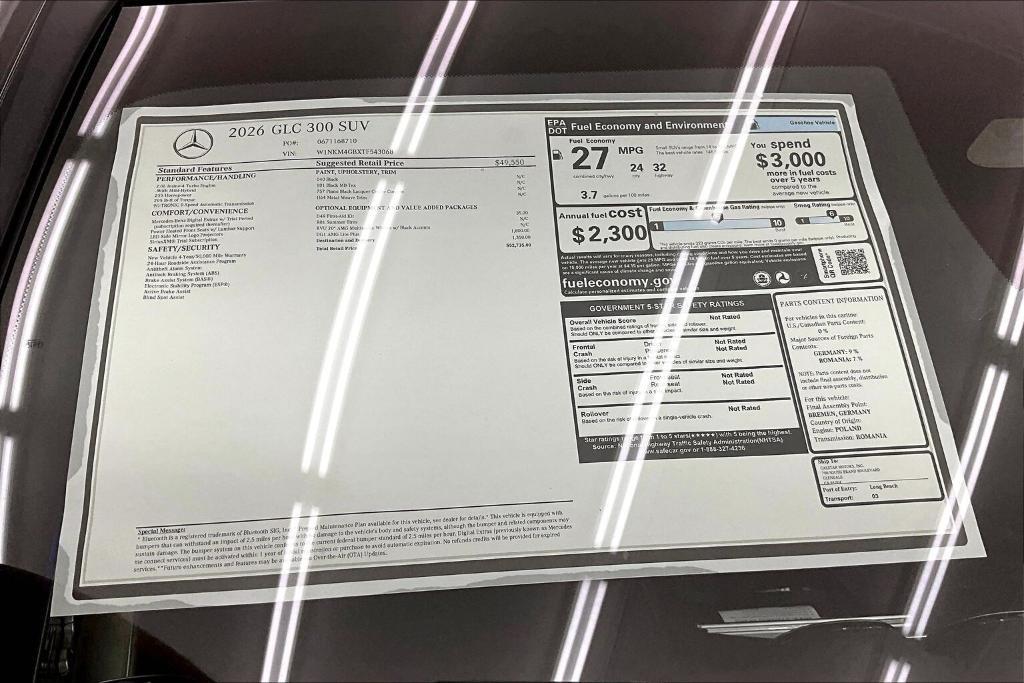 new 2026 Mercedes-Benz GLC 300 car, priced at $52,735