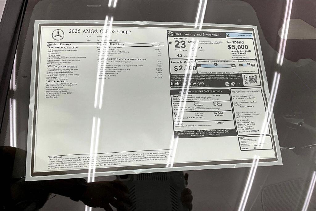 new 2026 Mercedes-Benz AMG CLE 53 car, priced at $84,465