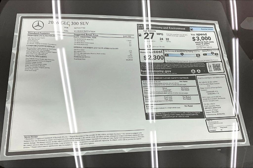 new 2026 Mercedes-Benz GLC 300 car, priced at $54,485