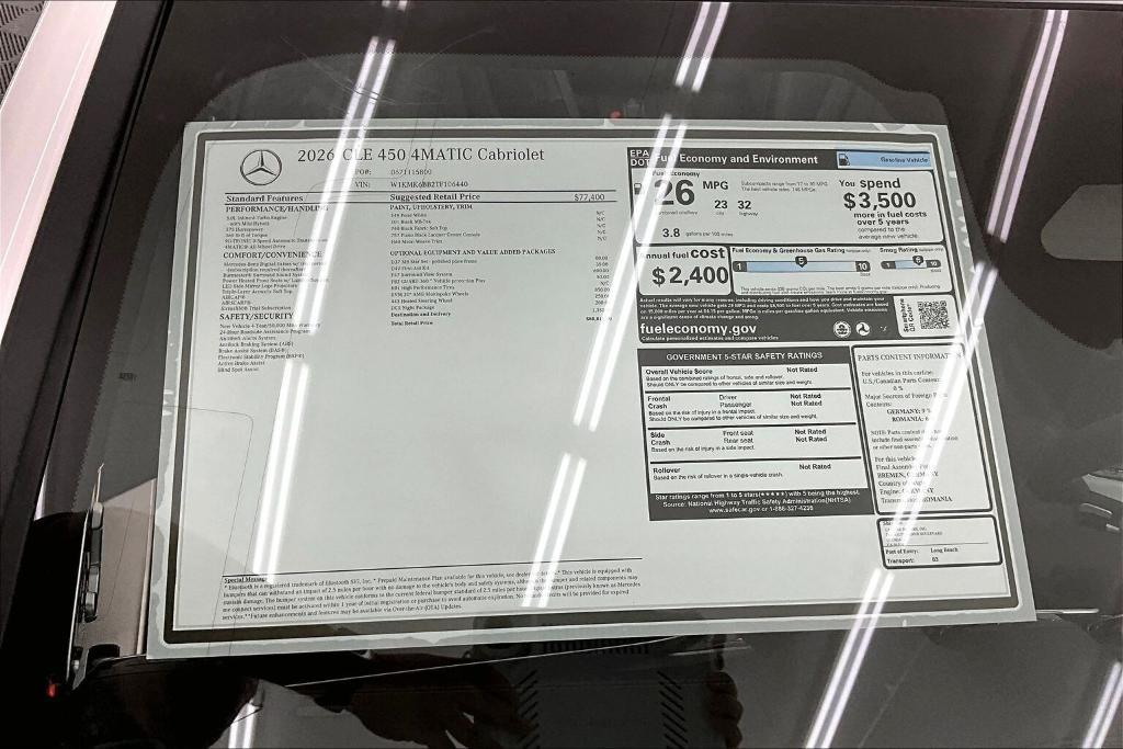 new 2026 Mercedes-Benz CLE 450 car, priced at $80,815