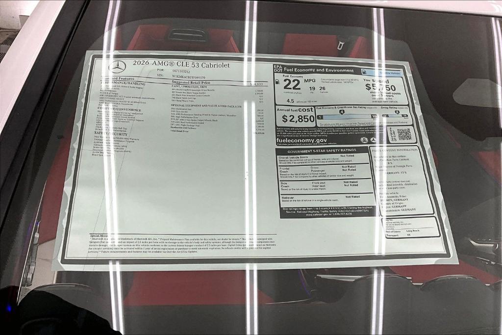 new 2026 Mercedes-Benz AMG CLE 53 car, priced at $95,525