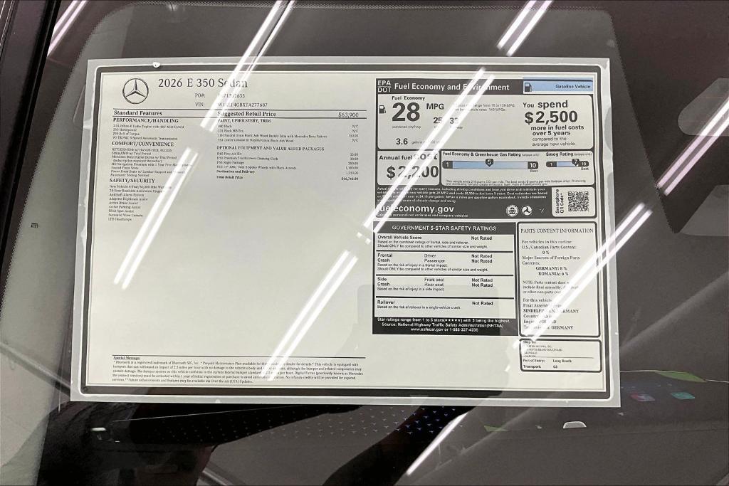 new 2026 Mercedes-Benz E-Class car, priced at $66,765
