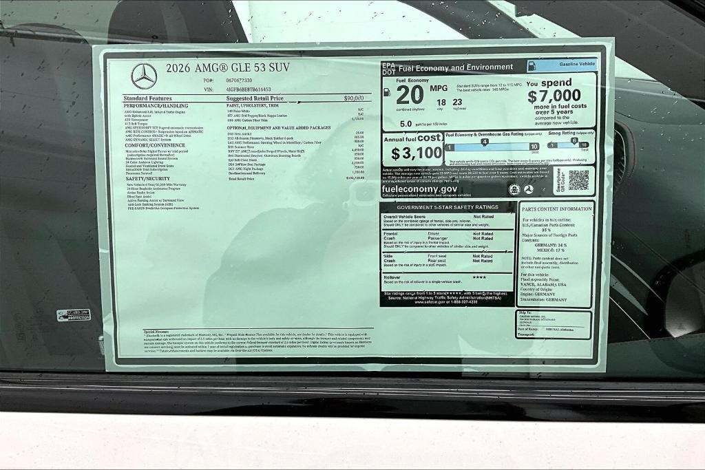 new 2026 Mercedes-Benz AMG GLE 53 car, priced at $102,720