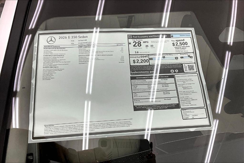 new 2026 Mercedes-Benz E-Class car, priced at $66,565