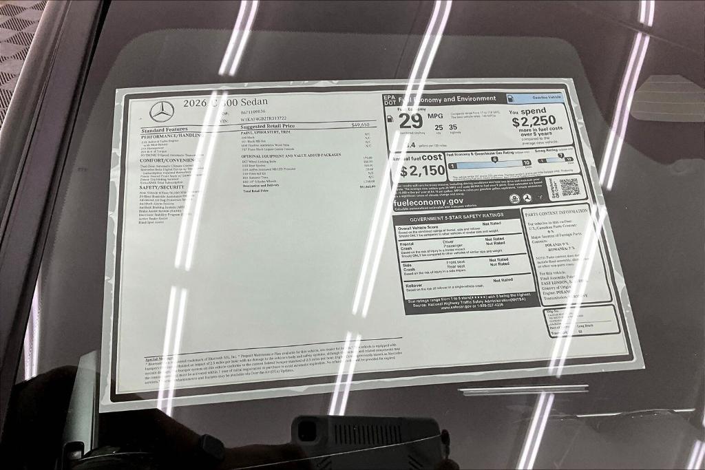 new 2026 Mercedes-Benz C-Class car, priced at $51,865