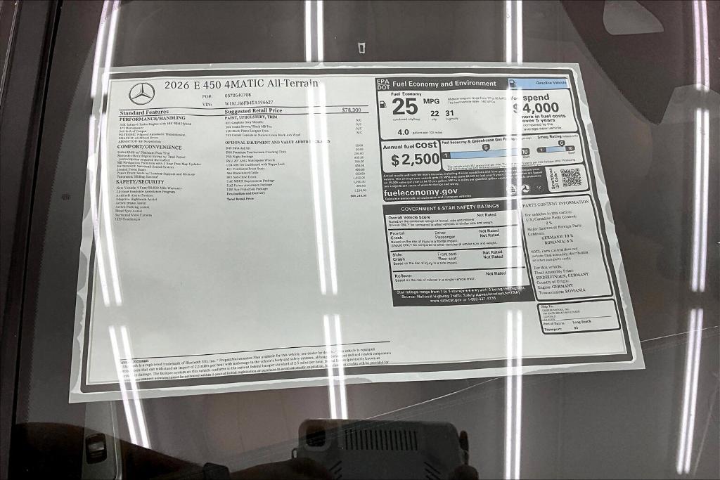 new 2026 Mercedes-Benz E-Class car, priced at $86,245