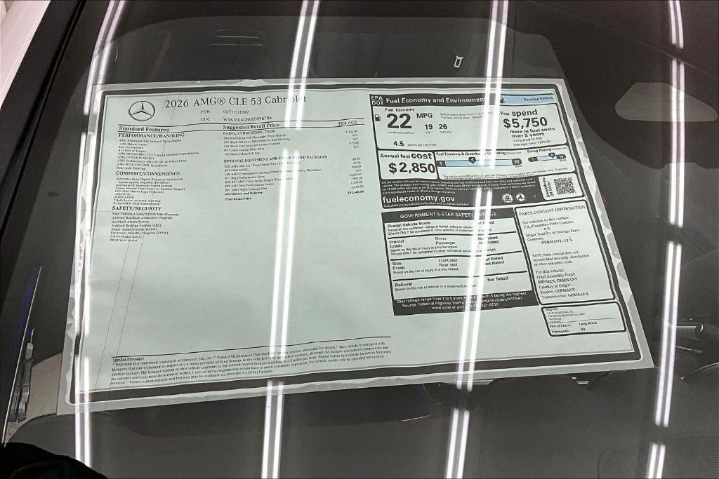 new 2026 Mercedes-Benz AMG CLE 53 car, priced at $93,640