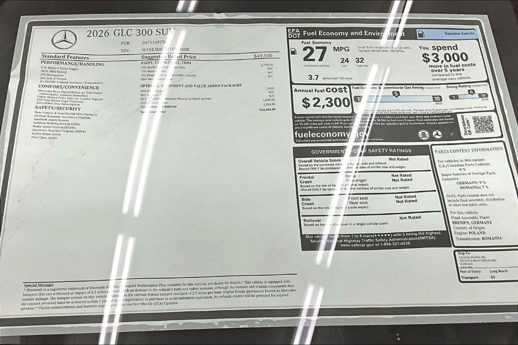 new 2026 Mercedes-Benz GLC 300 car, priced at $54,485