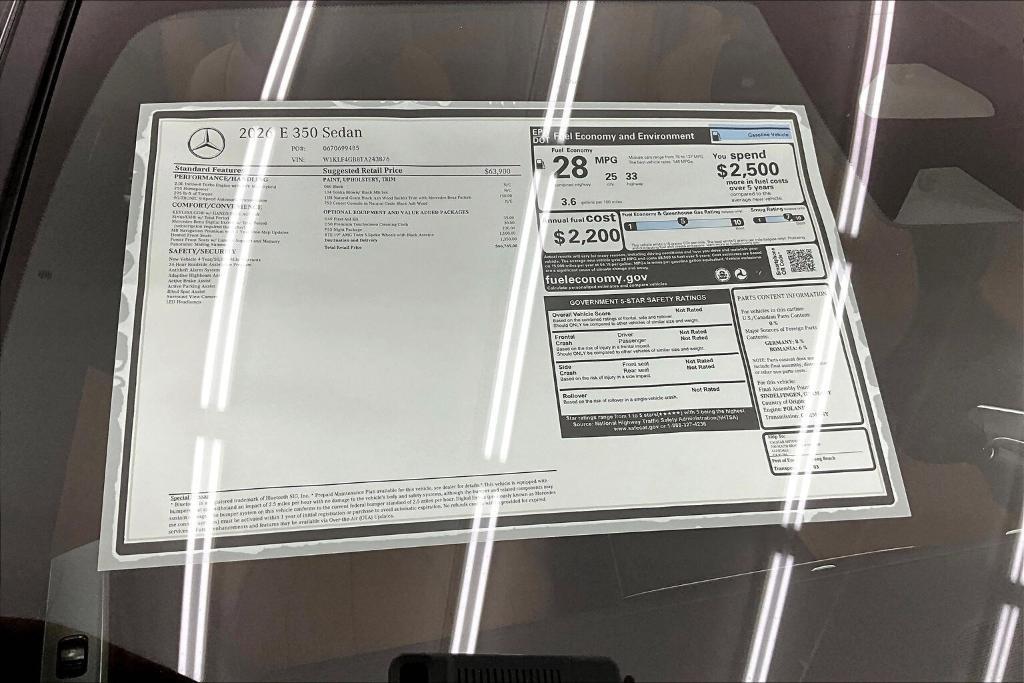 new 2026 Mercedes-Benz E-Class car, priced at $66,765