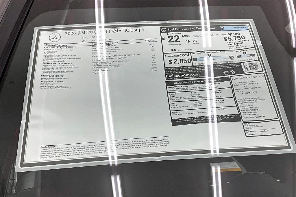 new 2026 Mercedes-Benz AMG GLC 43 car, priced at $82,300