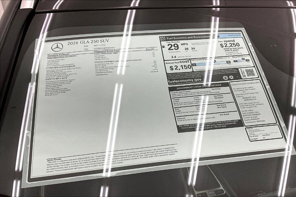 new 2026 Mercedes-Benz GLA 250 car, priced at $44,385