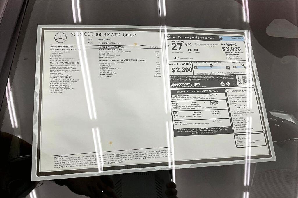 new 2026 Mercedes-Benz CLE 300 car, priced at $68,315