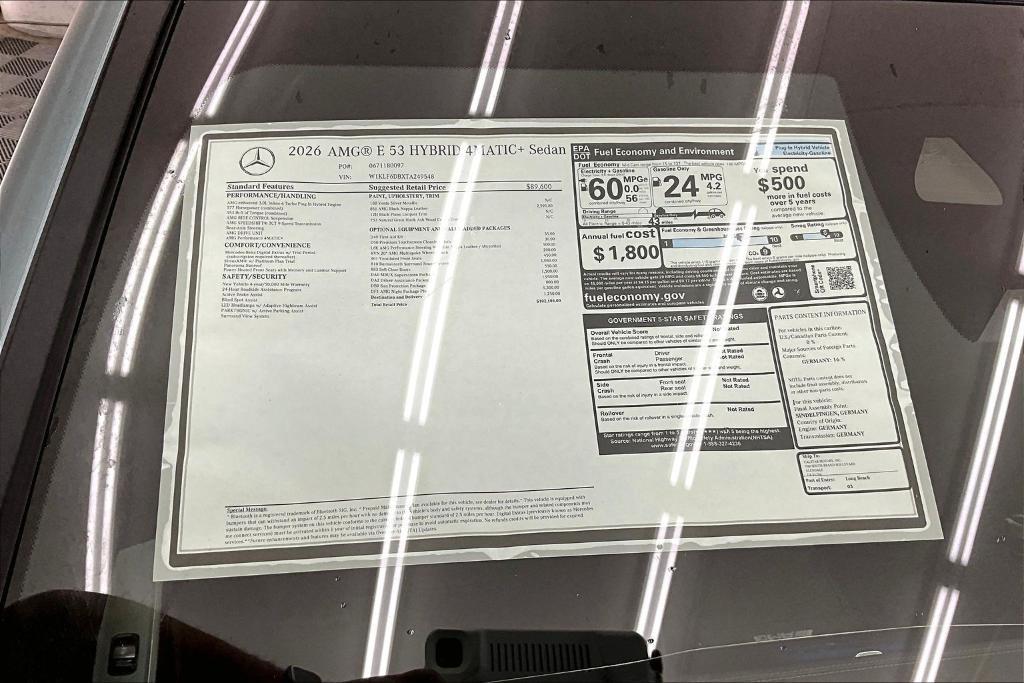 new 2026 Mercedes-Benz AMG E 53 car, priced at $102,185