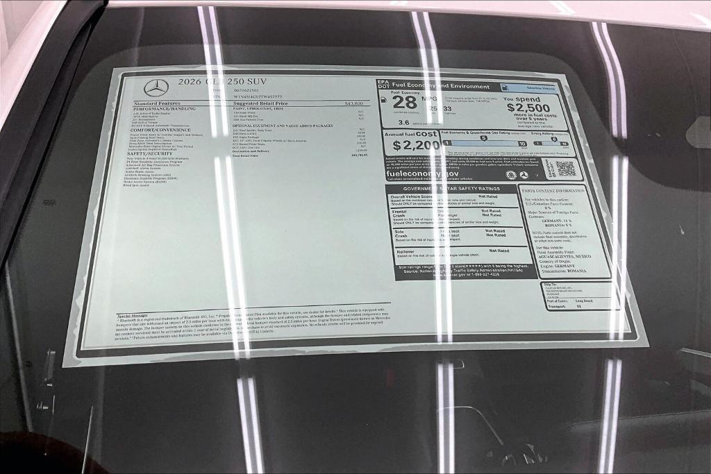 new 2026 Mercedes-Benz GLB 250 car, priced at $45,785