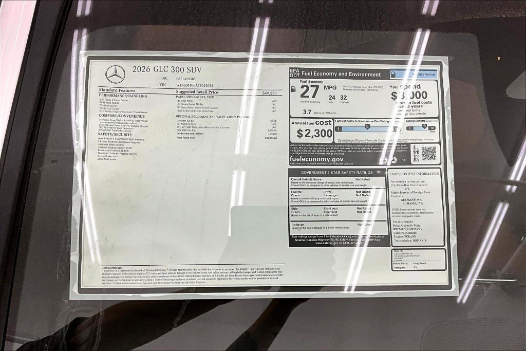 new 2026 Mercedes-Benz GLC 300 car, priced at $52,735