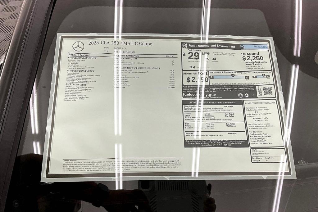 new 2026 Mercedes-Benz CLA 250 car, priced at $53,370