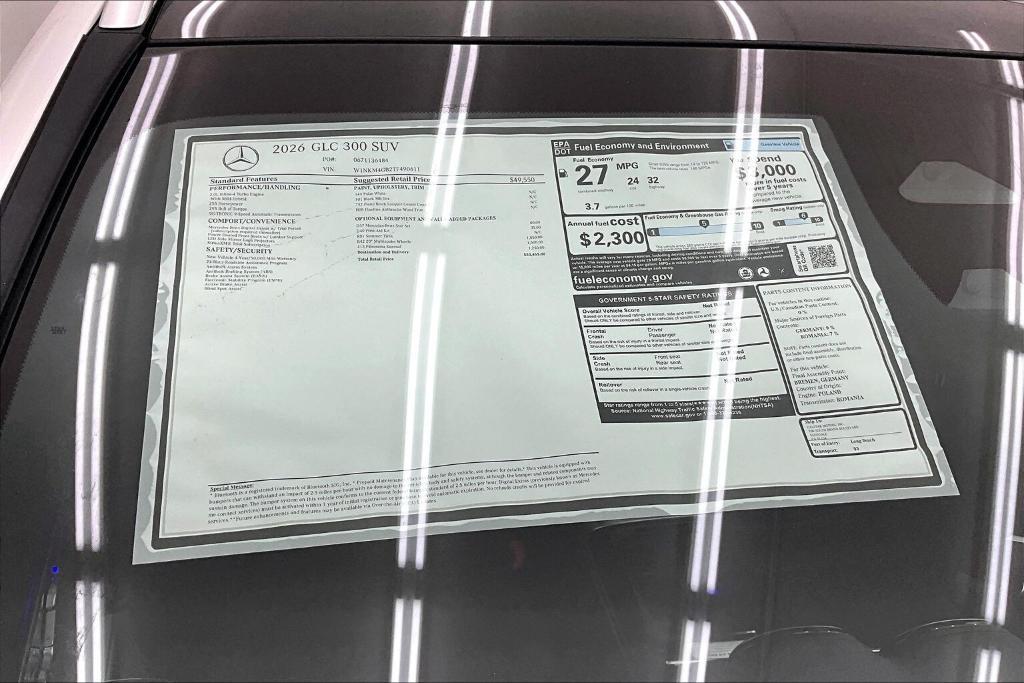 new 2026 Mercedes-Benz GLC 300 car, priced at $53,465