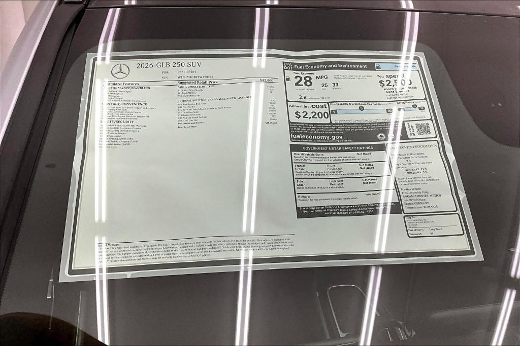 new 2026 Mercedes-Benz GLB 250 car, priced at $48,685