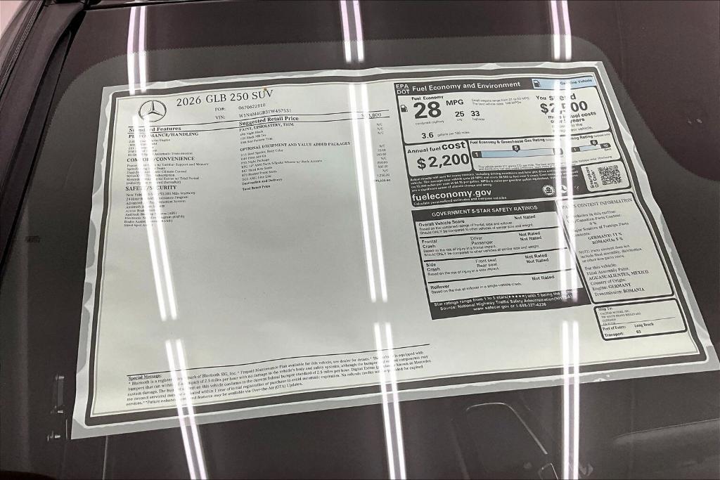 new 2026 Mercedes-Benz GLB 250 car, priced at $46,635