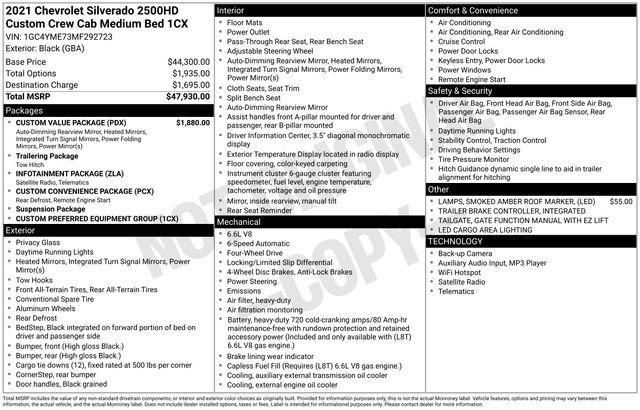 used 2021 Chevrolet Silverado 2500 car, priced at $26,022