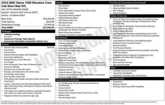 used 2024 GMC Sierra 1500 car, priced at $34,490