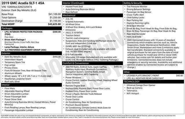 used 2019 GMC Acadia car, priced at $19,990