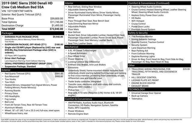 used 2019 GMC Sierra 2500 car, priced at $42,990