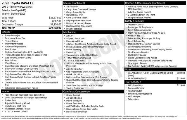 used 2023 Toyota RAV4 car, priced at $27,000