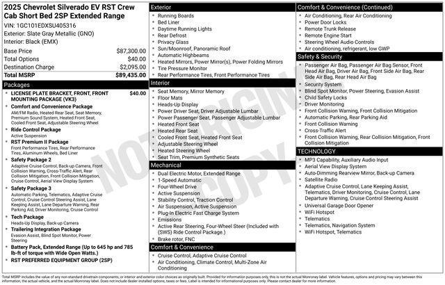 used 2025 Chevrolet Silverado EV car, priced at $69,500