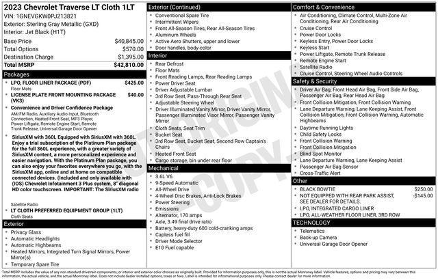 used 2023 Chevrolet Traverse car, priced at $28,500