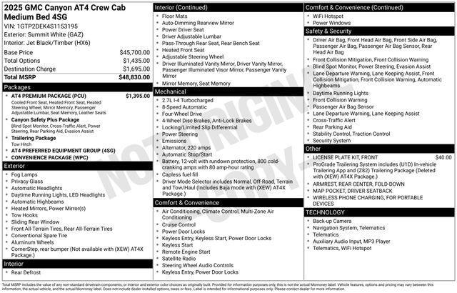 used 2025 GMC Canyon car, priced at $43,675