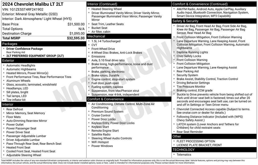 used 2024 Chevrolet Malibu car, priced at $22,979